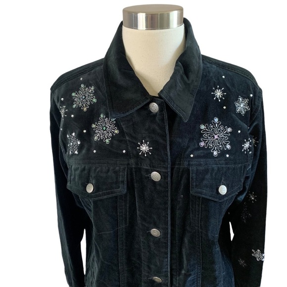 VintageThe Quacker Factory Embroidered Winter Wonderland Snowman Jacket Small - Picture 4 of 7